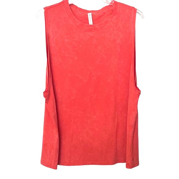 FABLETICS SLEEVELESS, PULL-OVER, RND NECK BLOUSE, WOMENS, 23 OR L-HEATHER ORANGE - Picture 1 of 11